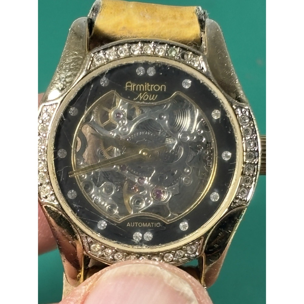 LADIES' ARMITRON NOW AUTOMATIC WATCH - CRYSTAL BEZEL - Tested Works‎
